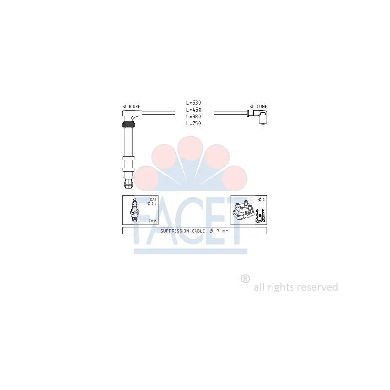 Kit de câbles d'allumage FACET 4.9503