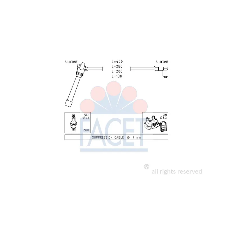 Kit de câbles d'allumage FACET 4.9504