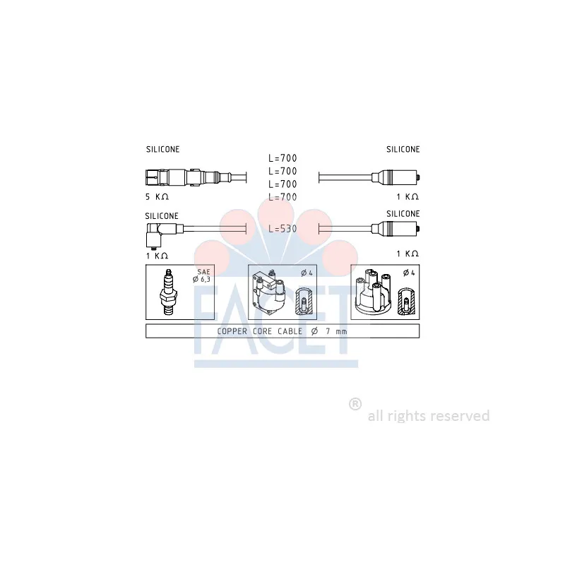 Kit de câbles d'allumage FACET 4.9551