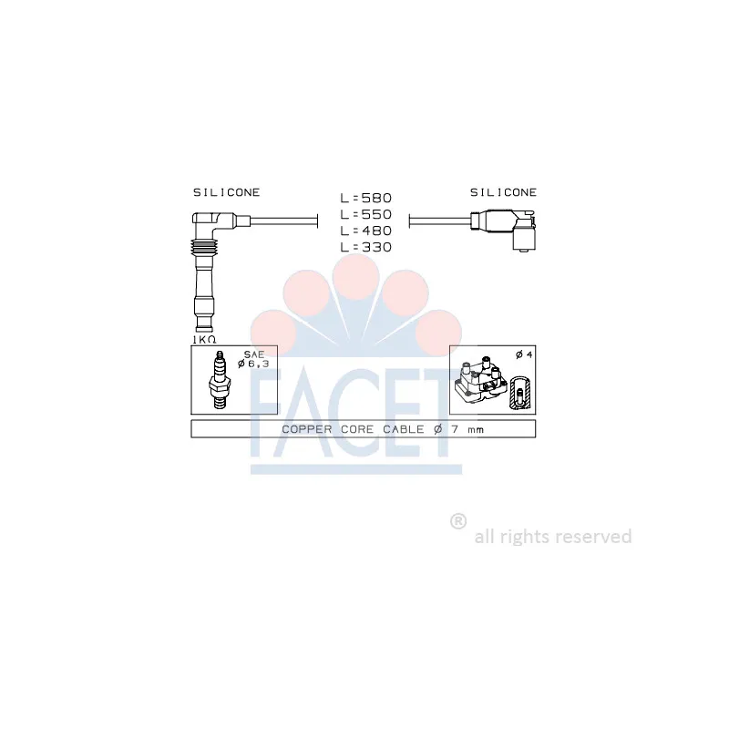 Kit de câbles d'allumage FACET 4.9559