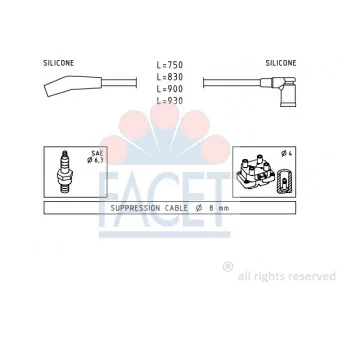 Kit de câbles d'allumage FACET 4.9568