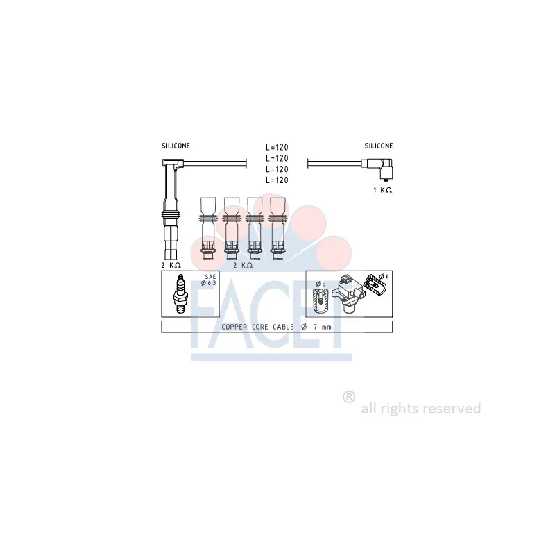 Kit de câbles d'allumage FACET 4.9607