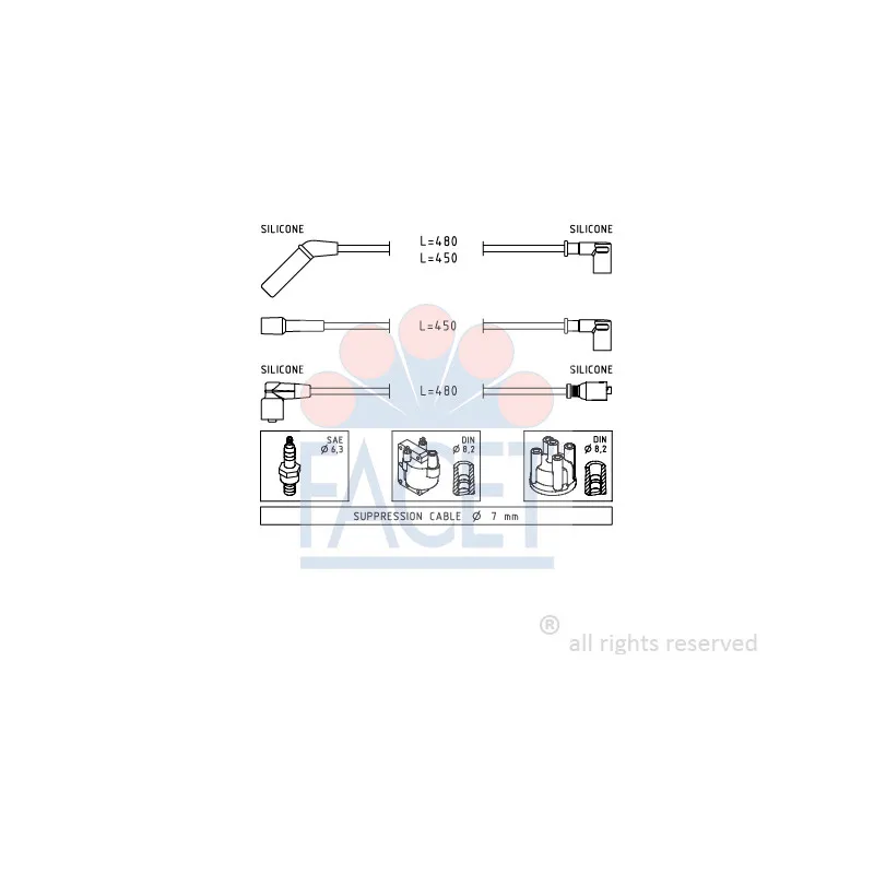 Kit de câbles d'allumage FACET 4.9634