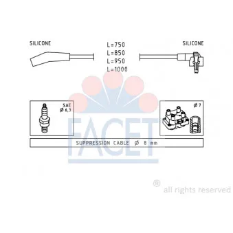 Kit de câbles d'allumage FACET 4.9639