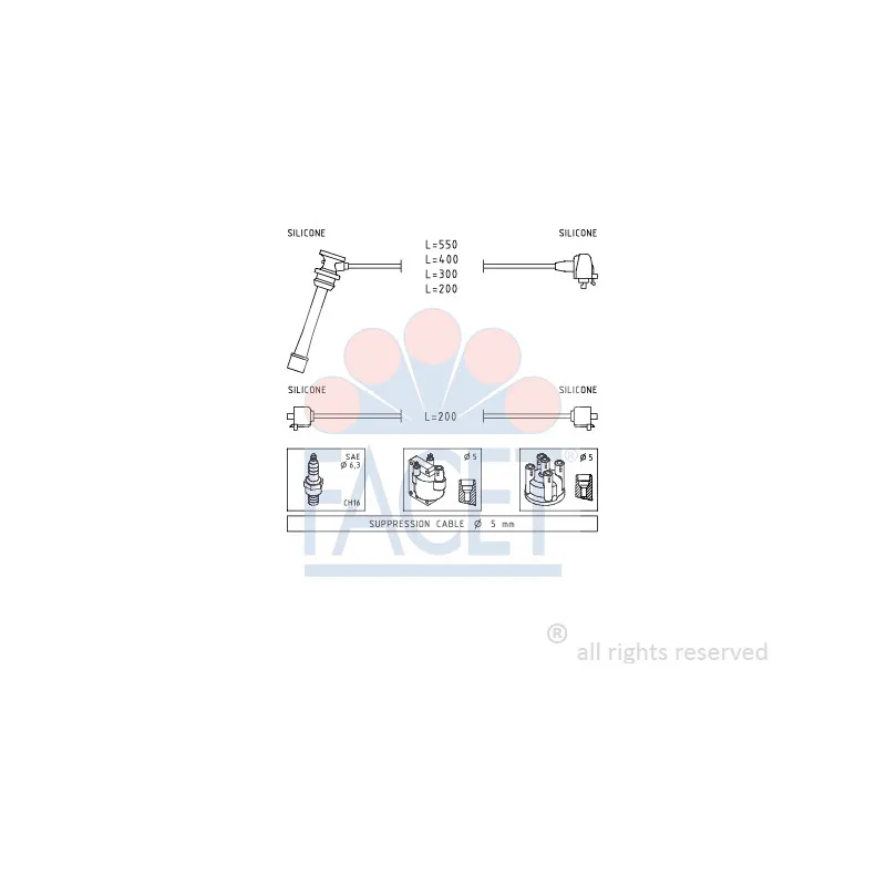 Kit de câbles d'allumage FACET 4.9855