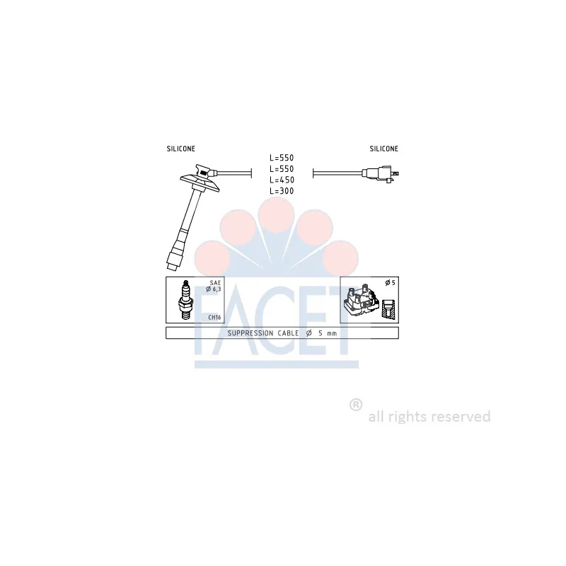 Kit de câbles d'allumage FACET 4.9856