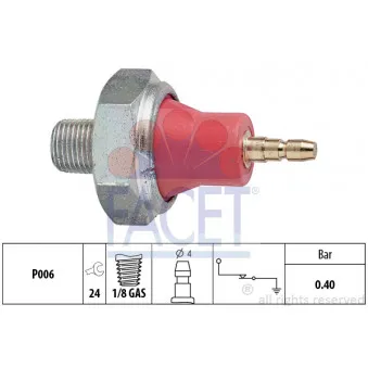 Indicateur de pression d'huile FACET 7.0015
