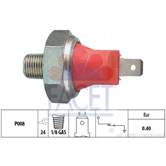 Indicateur de pression d'huile FACET 7.0017