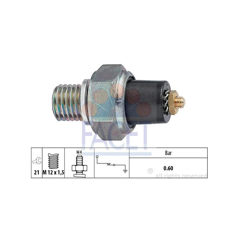 Indicateur de pression d'huile FACET 7.0020
