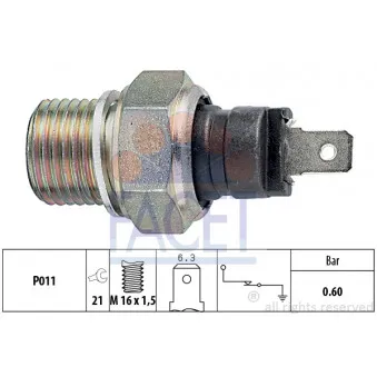 Indicateur de pression d'huile FACET 7.0021