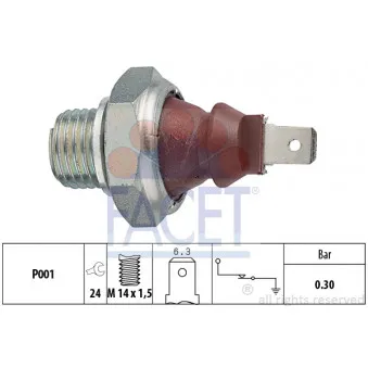 Indicateur de pression d'huile FACET 7.0023