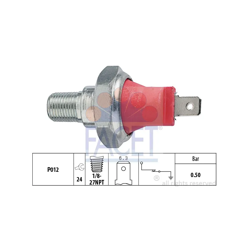 Indicateur de pression d'huile FACET 7.0027