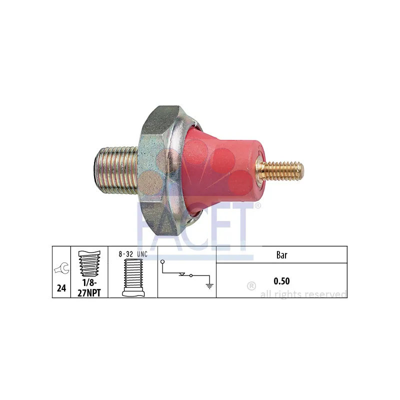 Indicateur de pression d'huile FACET 7.0031