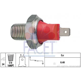 Indicateur de pression d'huile FACET 7.0032