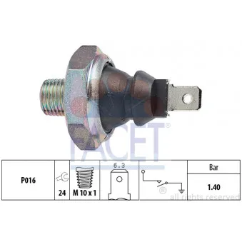 Indicateur de pression d'huile FACET 7.0051