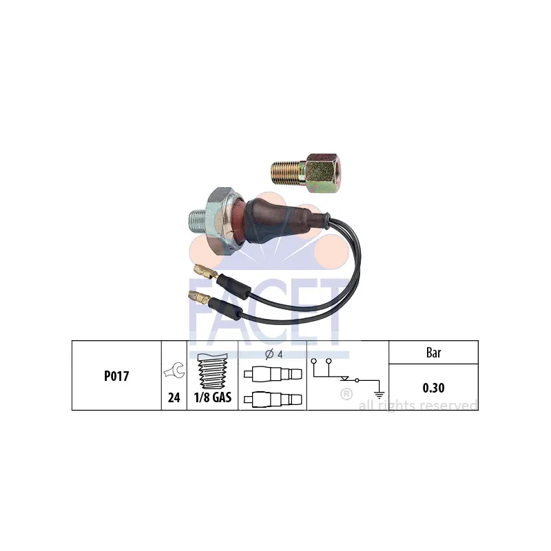 Indicateur de pression d'huile FACET 7.0065