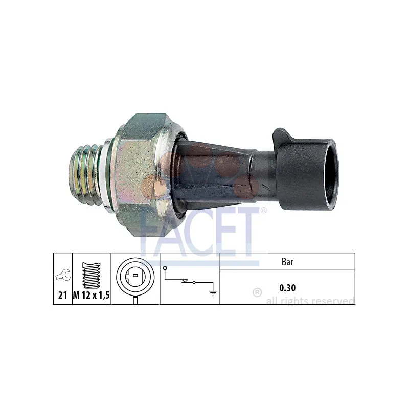 Indicateur de pression d'huile FACET 7.0097