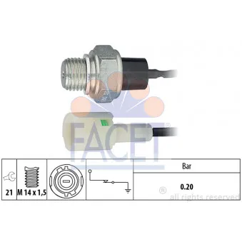 Indicateur de pression d'huile FACET 7.0120