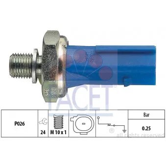 Indicateur de pression d'huile FACET 7.0133