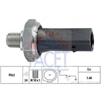 Indicateur de pression d'huile FACET 7.0135