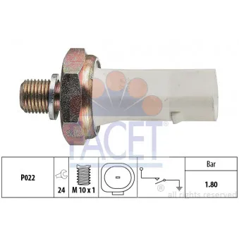 Indicateur de pression d'huile FACET 7.0136