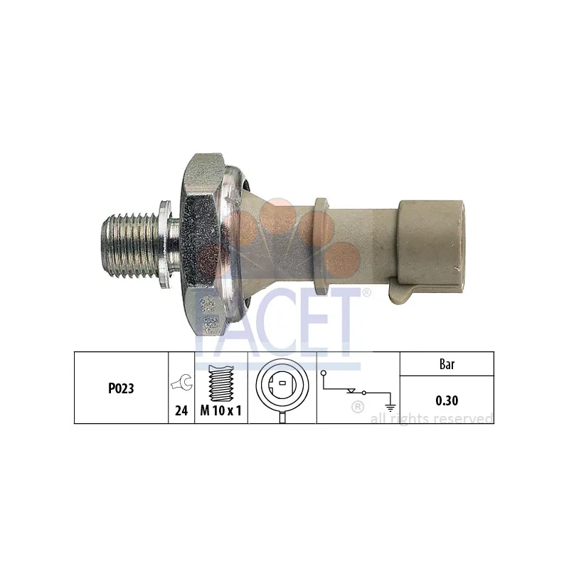 Indicateur de pression d'huile FACET 7.0162
