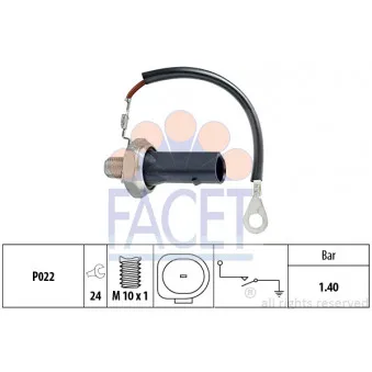Indicateur de pression d'huile FACET 7.0167