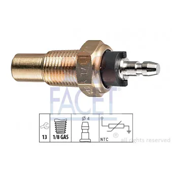 Sonde de température, liquide de refroidissement FACET 7.3052