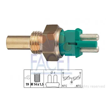 Sonde de température, liquide de refroidissement FACET 7.3140