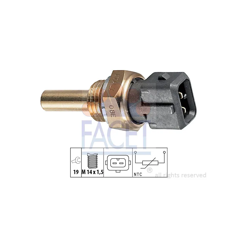 Sonde de température, liquide de refroidissement FACET 7.3176