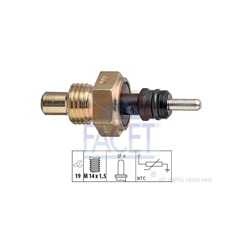 Sonde de température, liquide de refroidissement FACET 7.3214