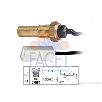 Capteur, température d'huile FACET 7.3250