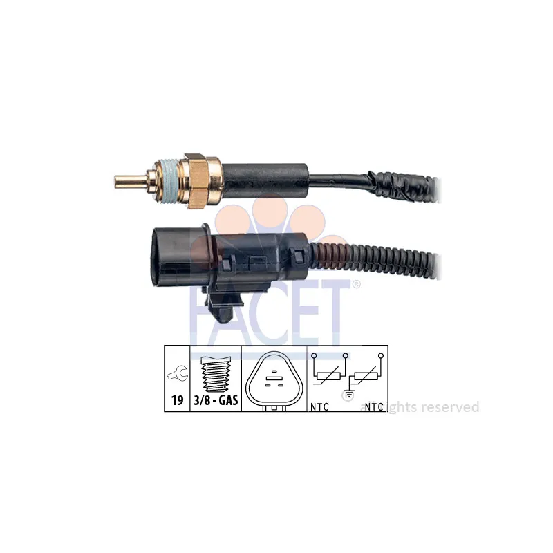 Sonde de température, liquide de refroidissement FACET 7.3374