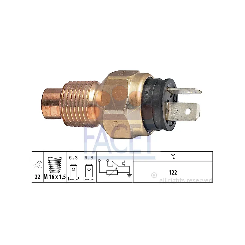 Sonde de température, liquide de refroidissement FACET 7.3525