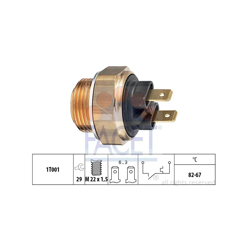 Interrupteur de température, ventilateur de radiateur FACET 7.5004