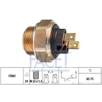 Interrupteur de température, ventilateur de radiateur FACET 7.5008