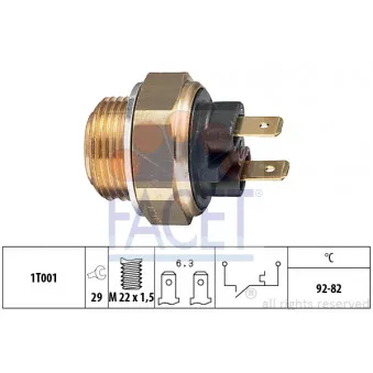 Interrupteur de température, ventilateur de radiateur FACET 7.5016
