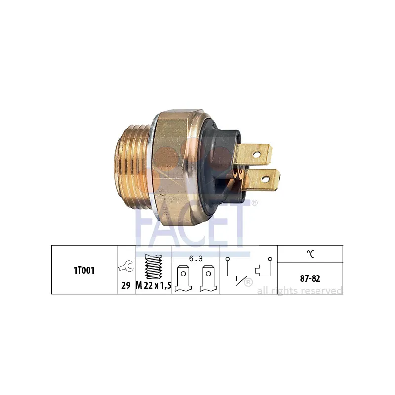 Interrupteur de température, ventilateur de radiateur FACET 7.5017