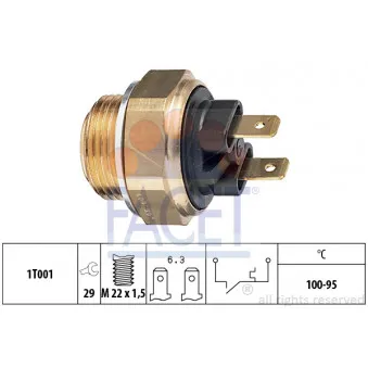Interrupteur de température, ventilateur de radiateur FACET 7.5019