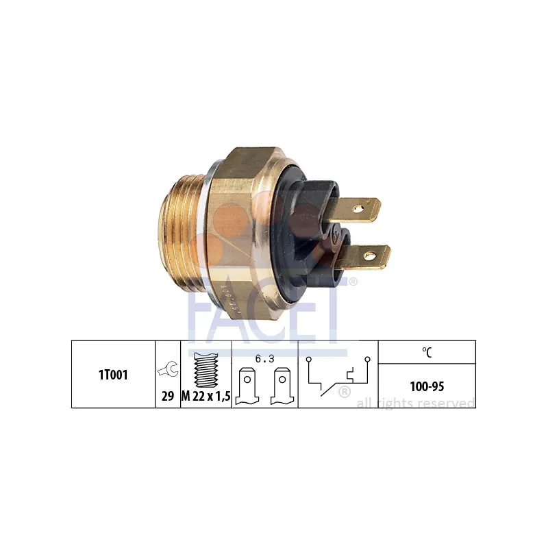 Interrupteur de température, ventilateur de radiateur FACET 7.5019