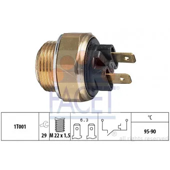 Interrupteur de température, ventilateur de radiateur FACET 7.5020