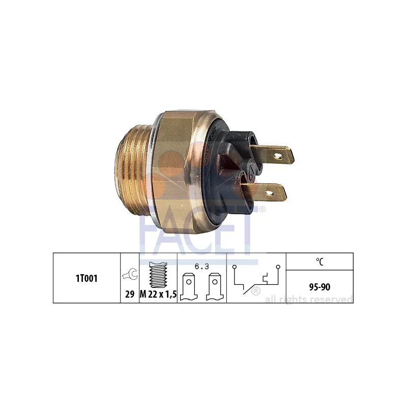 Interrupteur de température, ventilateur de radiateur FACET 7.5020