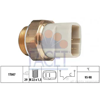 Interrupteur de température, ventilateur de radiateur FACET 7.5027