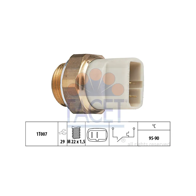 Interrupteur de température, ventilateur de radiateur FACET 7.5027