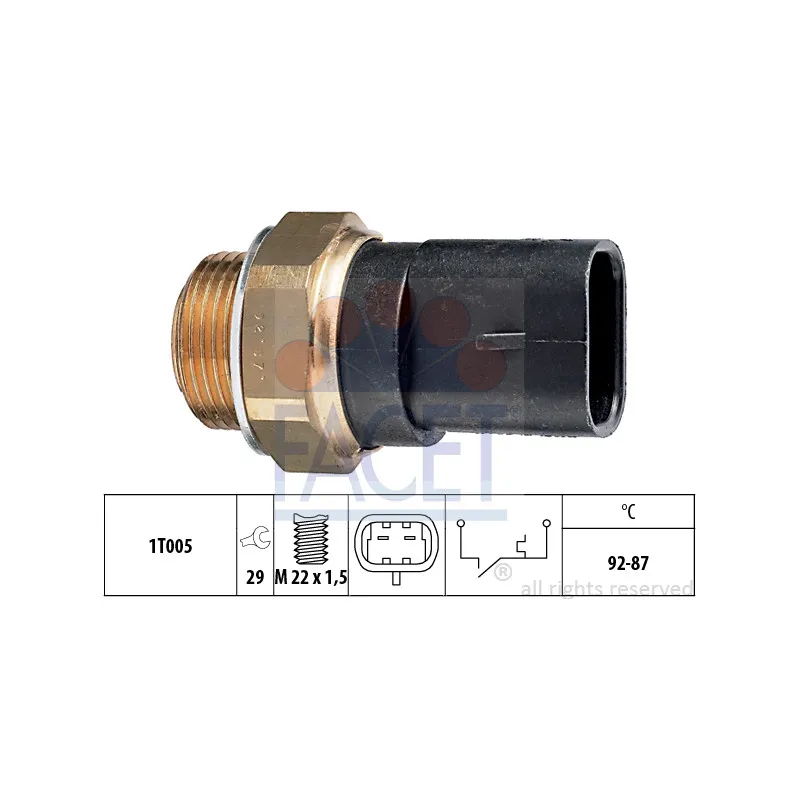 Interrupteur de température, ventilateur de radiateur FACET 7.5031