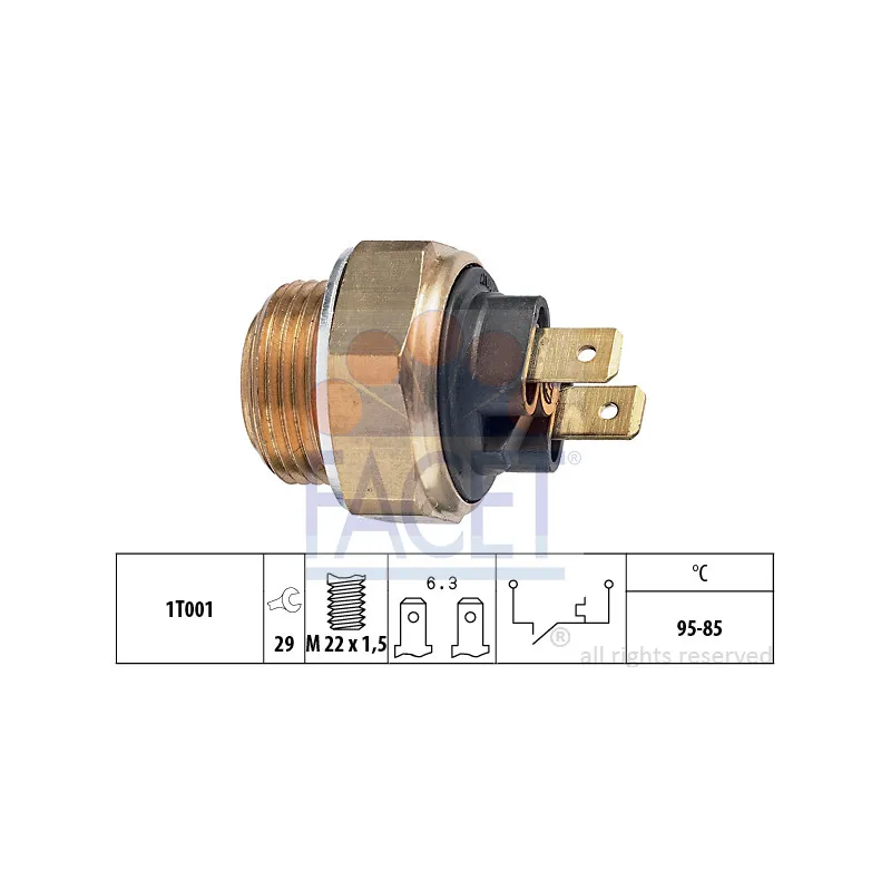 Interrupteur de température, ventilateur de radiateur FACET 7.5033