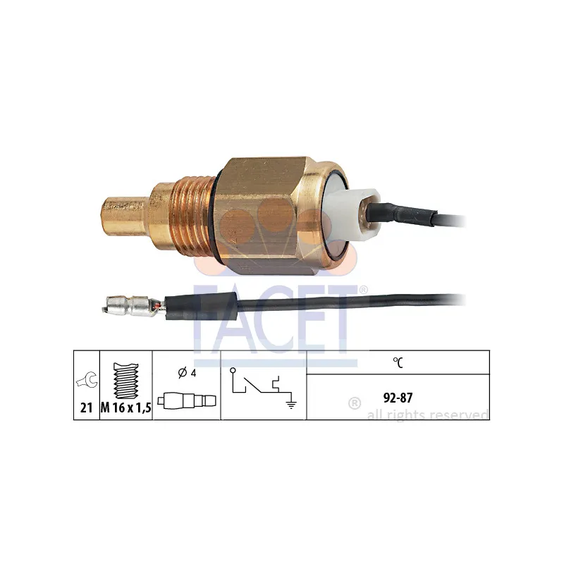 Interrupteur de température, ventilateur de radiateur FACET 7.5039
