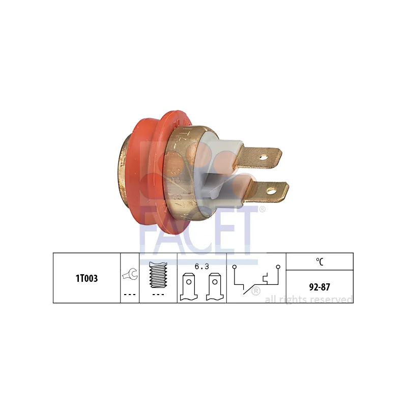 Interrupteur de température, ventilateur de radiateur FACET 7.5042