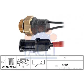 Interrupteur de température, ventilateur de radiateur FACET 7.5045