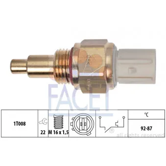 Interrupteur de température, ventilateur de radiateur FACET 7.5050